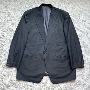 Ermenegildo Zegna Blazer Fine Worsted Super 100s Wool Mens 46R 58 Dark Gray